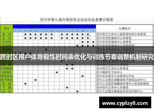 跨时区用户体育锻炼时间表优化与训练节奏调整机制研究